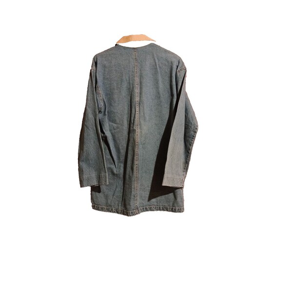 Casey Coleman Denim Barn Chore Jacket Woman's ML Embroidered Pockets Plants - Picture 2 of 7
